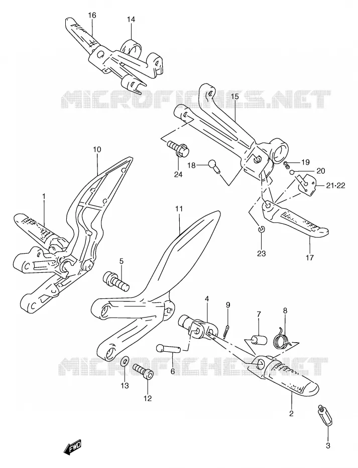 REPOSE PIED Suzuki MOTO 250 RG 1997  RGV250V(E1)