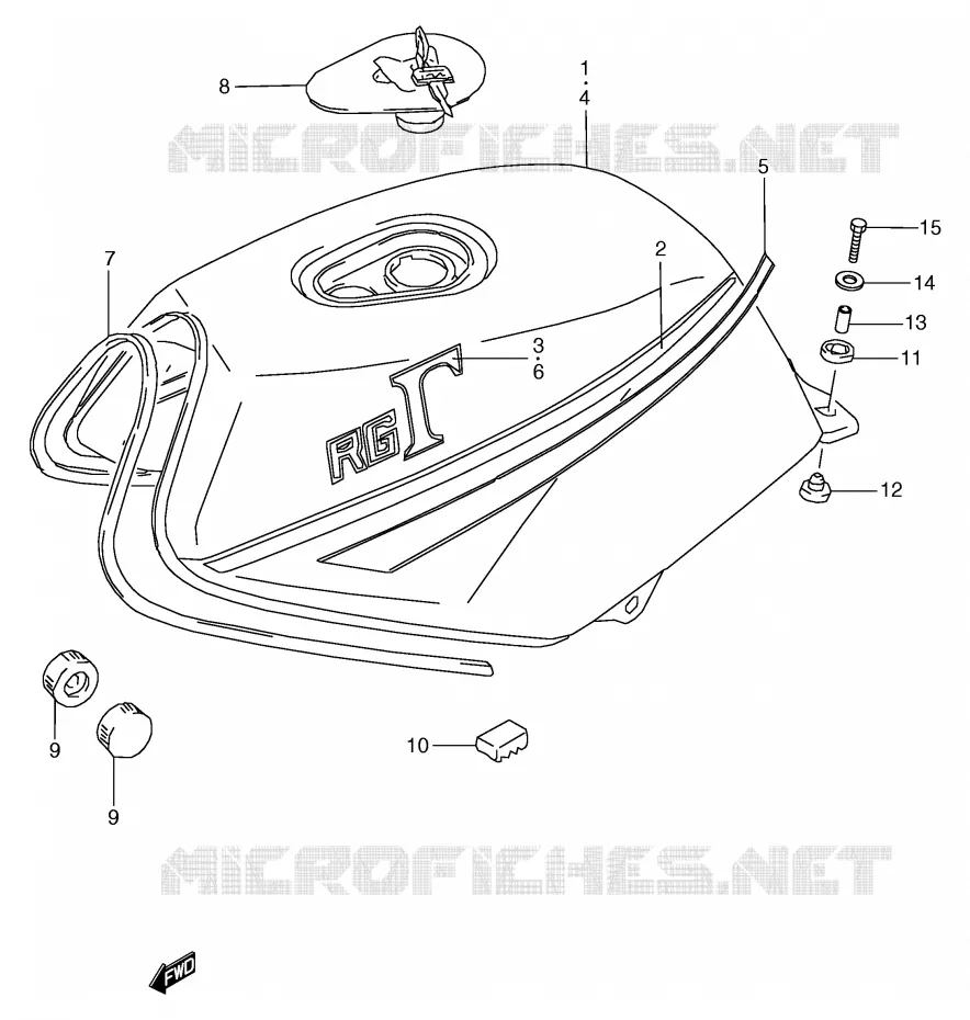 RESERVOIR D'ESSENCE (MODELE F/H) Suzuki MOTO 80 RG 1987  RG80CH(E4)