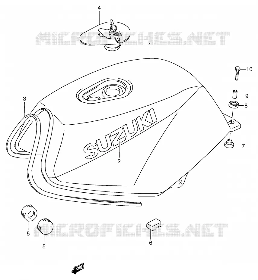 RESERVOIR D'ESSENCE (MODELE M E22 AG3,1ZX) Suzuki MOTO 80 RG 1987  RG80CH(E4)