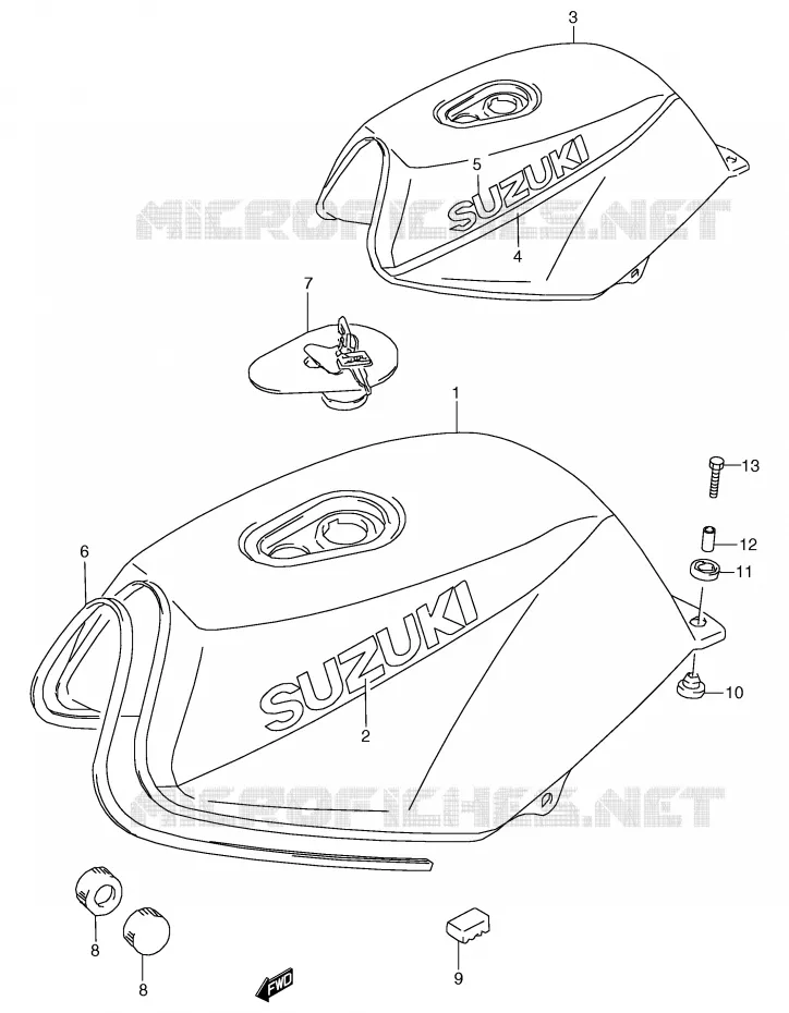 RESERVOIR D'ESSENCE (MODELE M) Suzuki MOTO 80 RG 1985  RG80CF(E4)