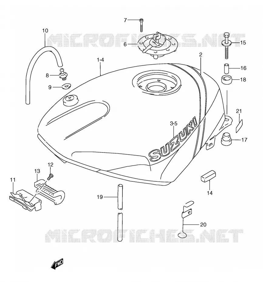RESERVOIR D'ESSENCE (MODELE N) Suzuki MOTO 250 RG 1994  RGV250R(E24)