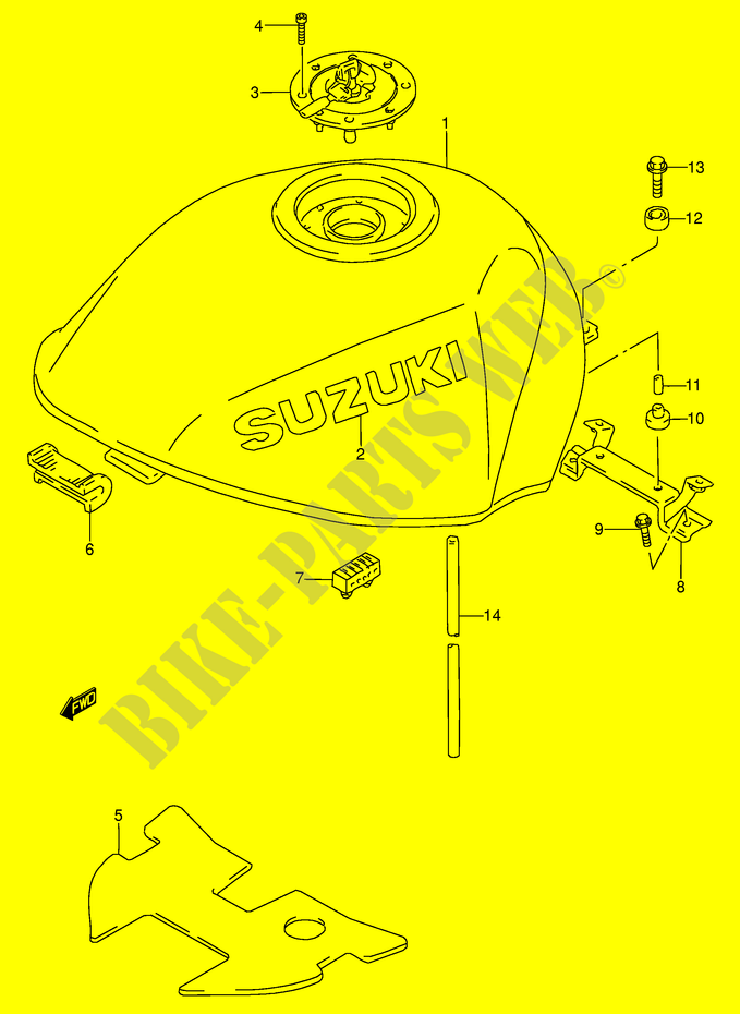 RESERVOIR D'ESSENCE (MODELE V) pour Suzuki RF 600 1993