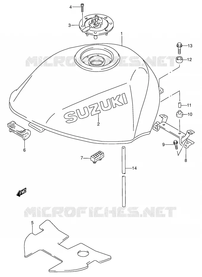 RESERVOIR D'ESSENCE (MODELE V) Suzuki MOTO 600 RF 1994  RF600RUR(E2)