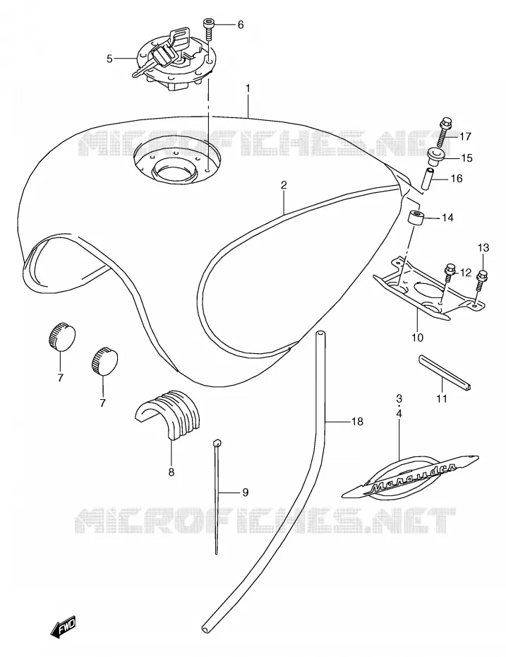 RESERVOIR D'ESSENCE (MODELE V) Suzuki MOTO 800 MARAUDER 2002  VZ800K2(E2)
