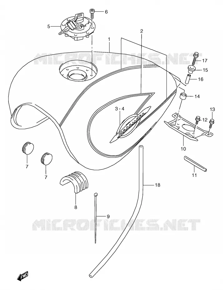 RESERVOIR D'ESSENCE (MODELE X) Suzuki MOTO 800 MARAUDER 2002  VZ800K2(E2)