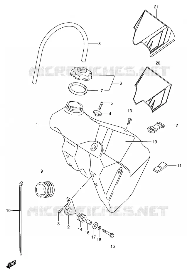 RESERVOIR D'ESSENCE Suzuki MOTO 250 RM 1999  RM250X(E3/E28)