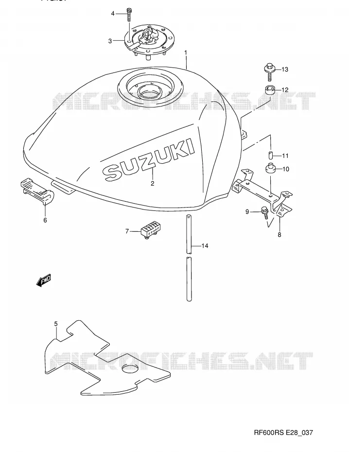 RESERVOIR D'ESSENCE Suzuki MOTO 600 RF 1995  RF600RS(E28)