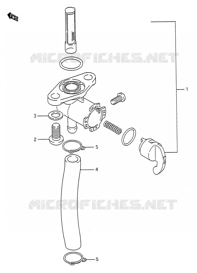 ROBINET D'ESSENCE Suzuki MOTO 125 RM 1990  RM125L(E28)