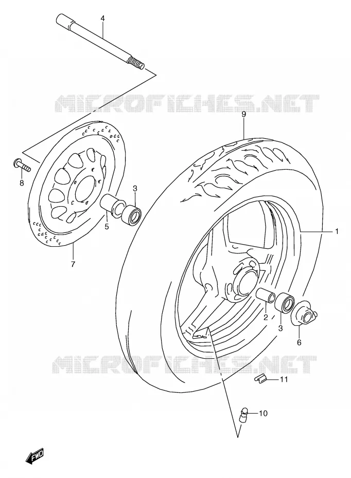 ROUE AVANT Suzuki MOTO 800 MARAUDER 1997  VZ800V(E2)