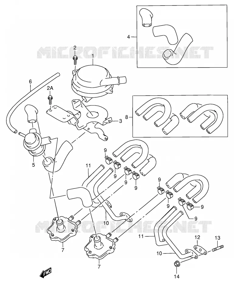 SYSTÈME DE RECYCLAGE GAZ D'ECHAPPEMENT (E18,E39) Suzuki MOTO 900 RF 1995  RF900RS(E2)