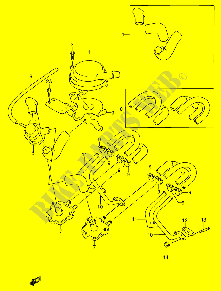 SYSTÈME DE RECYCLAGE GAZ D'ECHAPPEMENT (MODELE S/V E18) pour Suzuki RF 600 1993