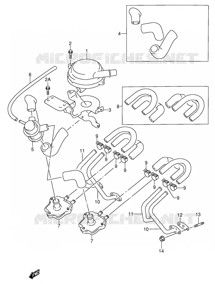 SYSTÈME DE RECYCLAGE GAZ D'ECHAPPEMENT (MODELE S/V E18) Suzuki MOTO 600 RF 1995  RF600RS(E2)