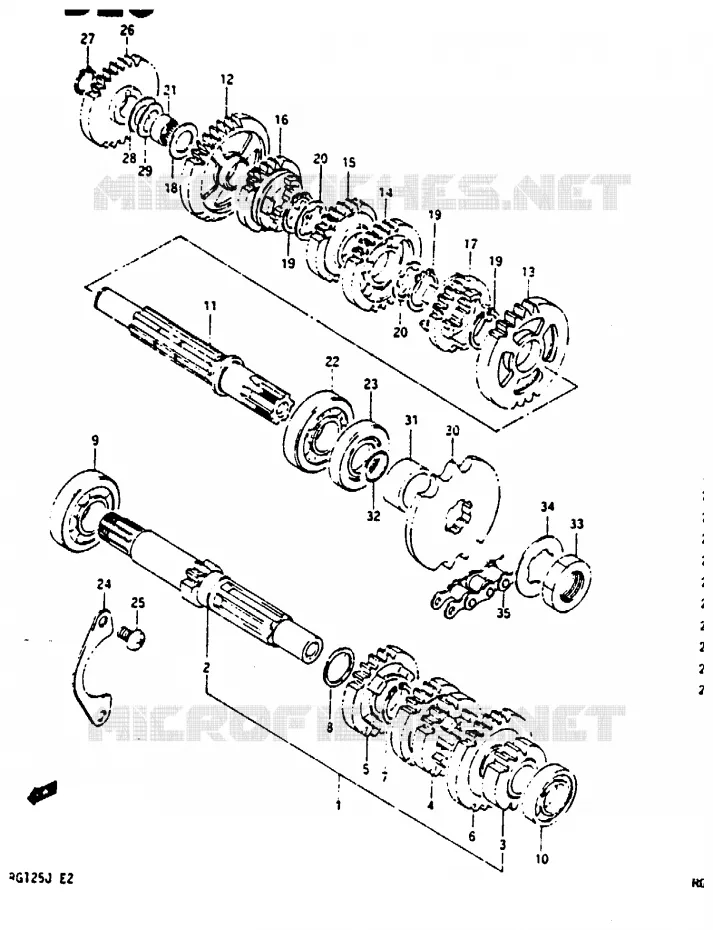 TRANSMISSION Suzuki MOTO 125 RG 1986  RG125CG(G/H/J)