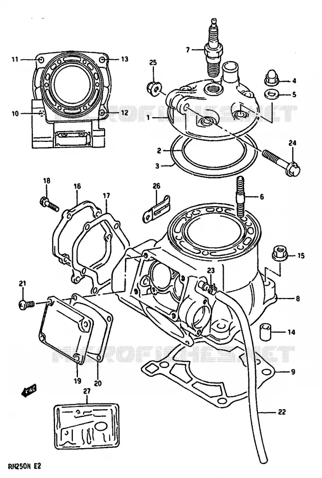 VALVE D'ECHAPPEMENT Suzuki MOTO 250 RM 1992  RM250N(K/L/M/N)