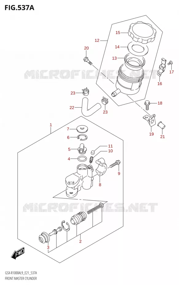 MAITRE CYLINDRE AVANT Suzuki MOTO 1000 GSX-R 2019  GSX-R1000RA L9 / GSX-R1000RZA L9 (E21)