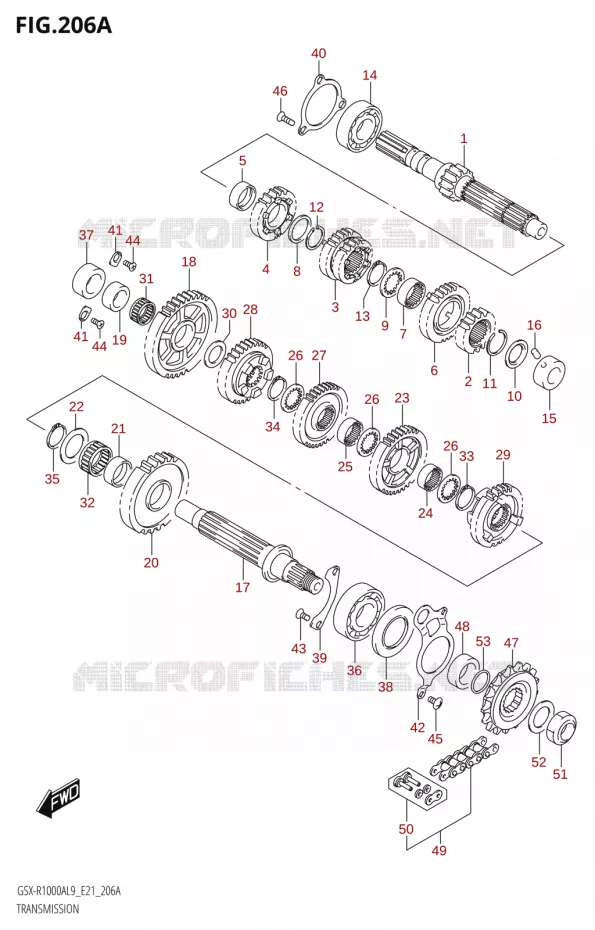 TRANSMISSION Suzuki MOTO 1000 GSX-R 2019  GSX-R1000RA L9 / GSX-R1000RZA L9 (E21)