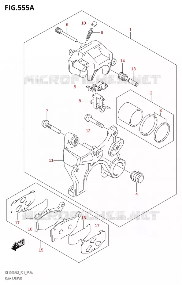 ETRIER DE FREIN ARRIERE Suzuki MOTO 1000 V-STROM 2018  DL1000XA L8 E21