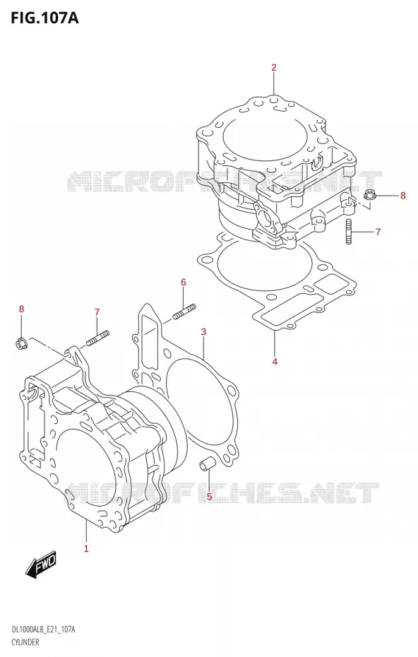 CYLINDRE Suzuki MOTO 1000 V-STROM 2018  DL1000AL8 E21
