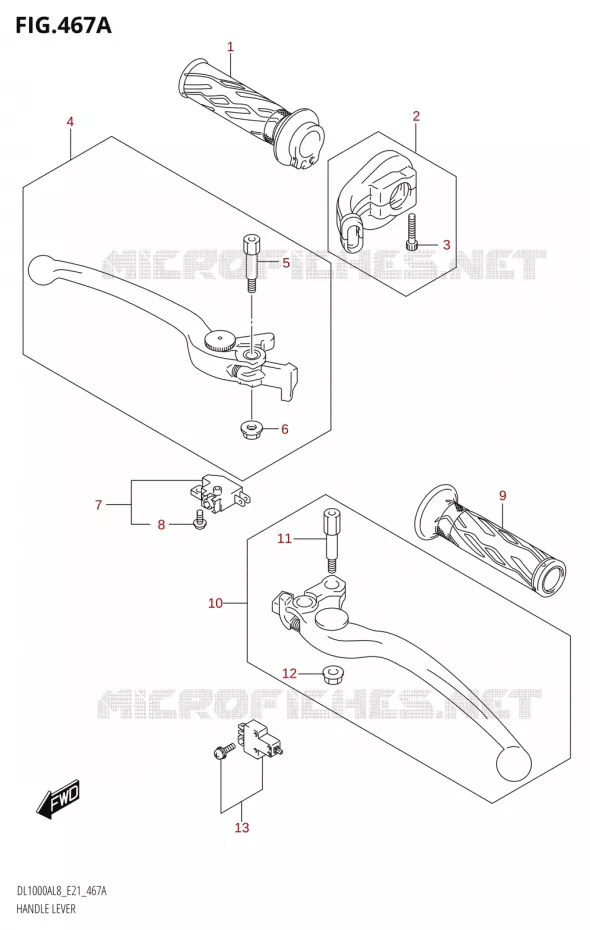LEVIERS - POIGNEES Suzuki MOTO 1000 V-STROM 2018  DL1000AL8 E21