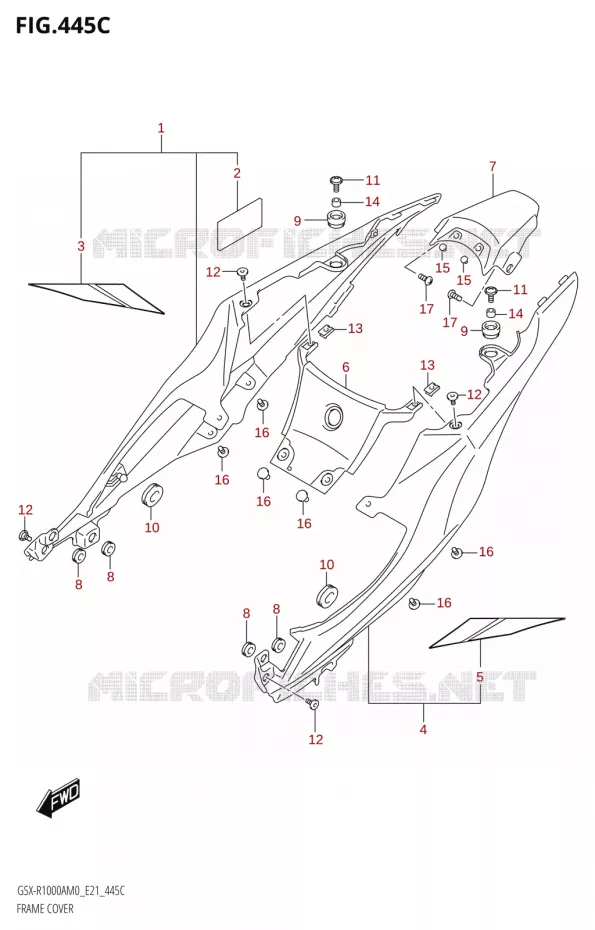 CARENAGES ARRIEREX-R1000A)(SEE NOTE 1) Suzuki MOTO 1000 GSX-R 2020  GSX-R1000A M0 (E21)