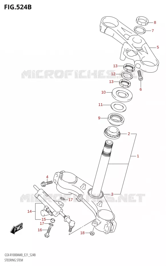 COLONNE DE DIRECTION (GSX-R1000RA) Suzuki MOTO 1000 GSX-R 2020  GSX-R1000RA M0 / GSX-R1000RZA M0 (E21)