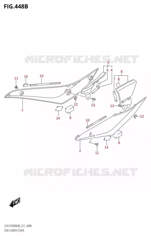 COUVERCLE LATERAL INFERIEUR) Suzuki MOTO 1000 GSX-R 2020  GSX-R1000A M0 (E21)