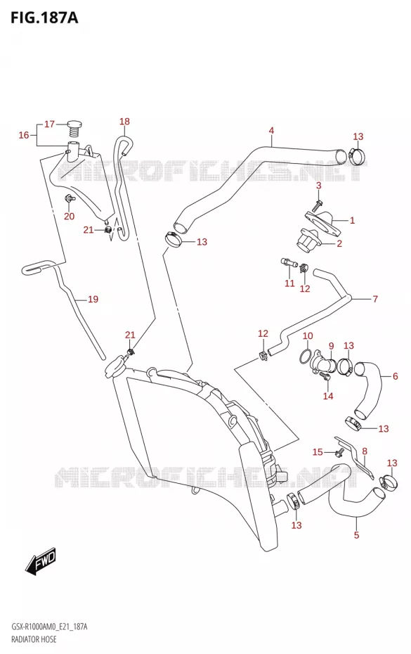 DURITE DE RADIATEUR Suzuki MOTO 1000 GSX-R 2020  GSX-R1000RA M0 / GSX-R1000RZA M0 (E21)
