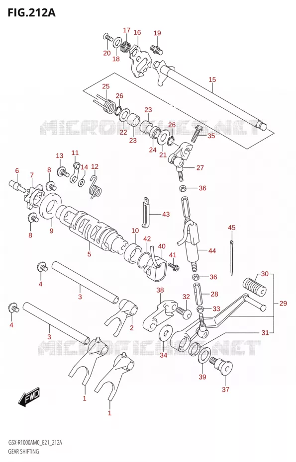 ENSEMBLE SELECTEUR DE VITESSES Suzuki MOTO 1000 GSX-R 2020  GSX-R1000RA M0 / GSX-R1000RZA M0 (E21)