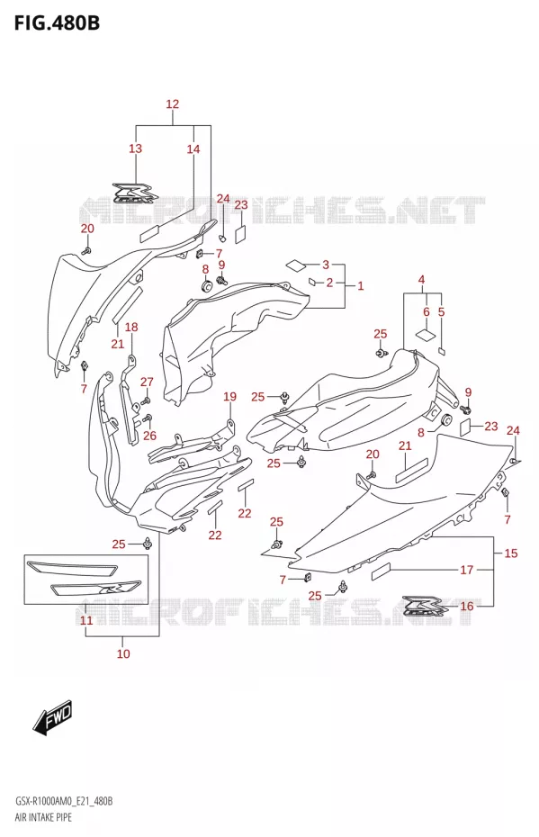 PRISE D AIR (GSX-R1000A)(SEE NOTE 1) Suzuki MOTO 1000 GSX-R 2020  GSX-R1000A M0 (E21)