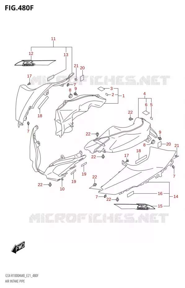 PRISE D AIR (GSX-R1000RZA) Suzuki MOTO 1000 GSX-R 2020  GSX-R1000RA M0 / GSX-R1000RZA M0 (E21)