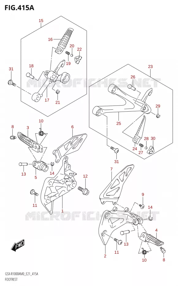 REPOSE PIED Suzuki MOTO 1000 GSX-R 2020  GSX-R1000A M0 (E21)