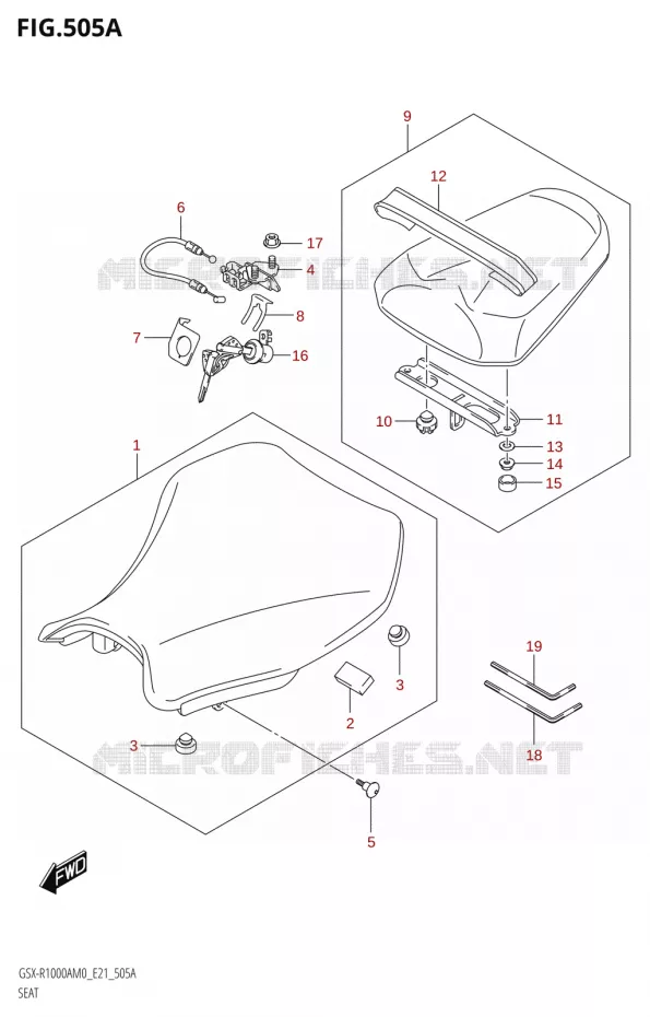 SELLE Suzuki MOTO 1000 GSX-R 2020  GSX-R1000RA M0 / GSX-R1000RZA M0 (E21)