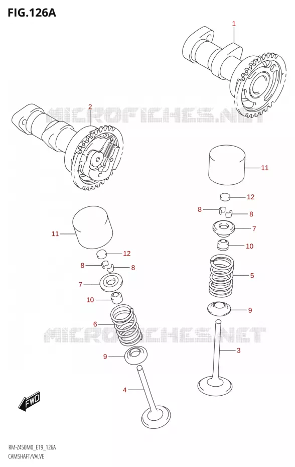 ARBRE A CAMES - VALVE Suzuki MOTO 450 RM-Z 2020  RM-Z450 M0 (E19)