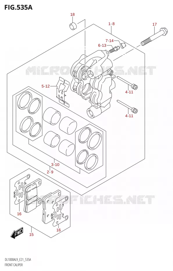 ETRIER DE FREIN AVANT Suzuki MOTO 1000 V-STROM 2019  DL1000A L9 (E21)