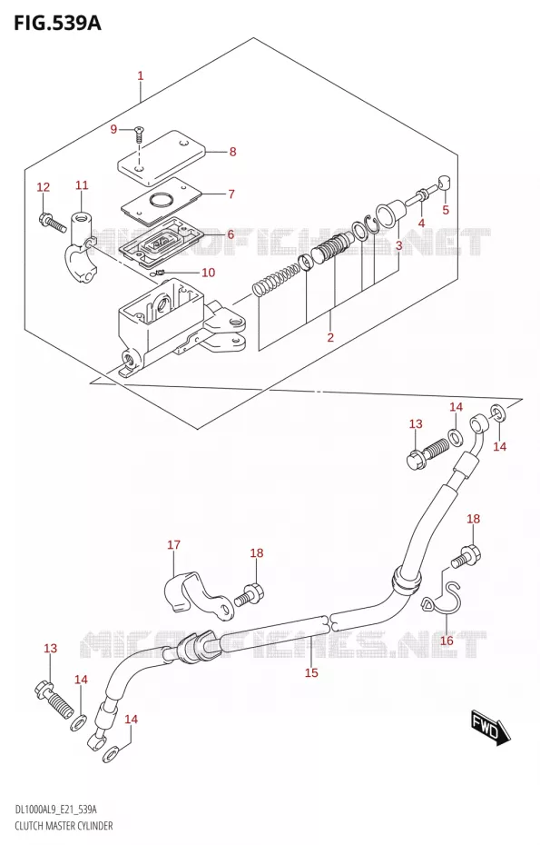 MAITRE CYLINDRE D'EMBRAYAGE Suzuki MOTO 1000 V-STROM 2019  DL1000XA L9 (E21)