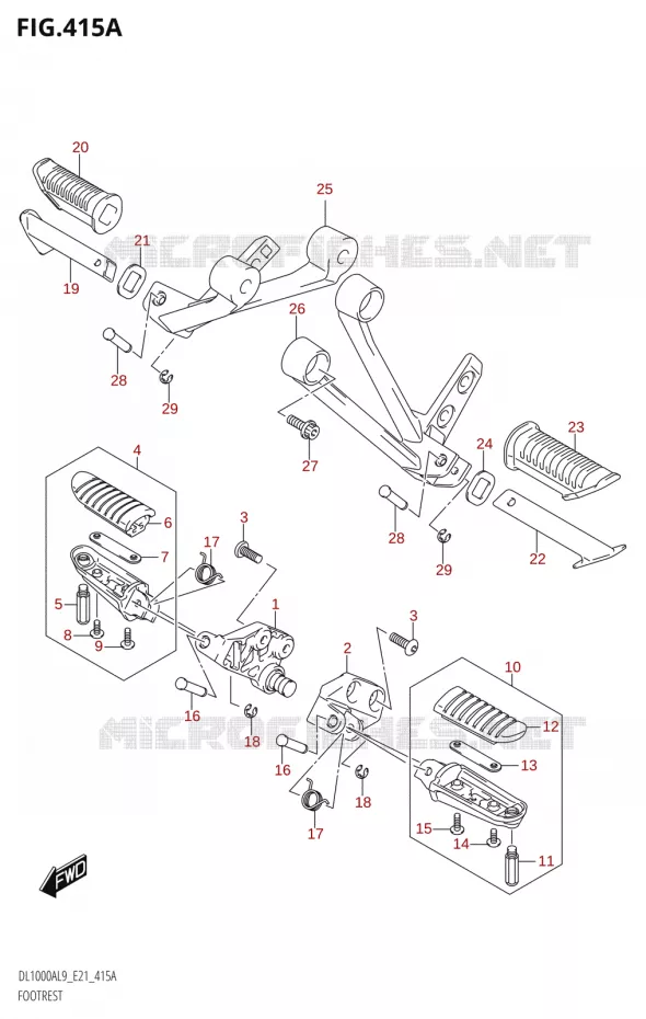 REPOSE PIEDS Suzuki MOTO 1000 V-STROM 2019  DL1000A L9 (E21)
