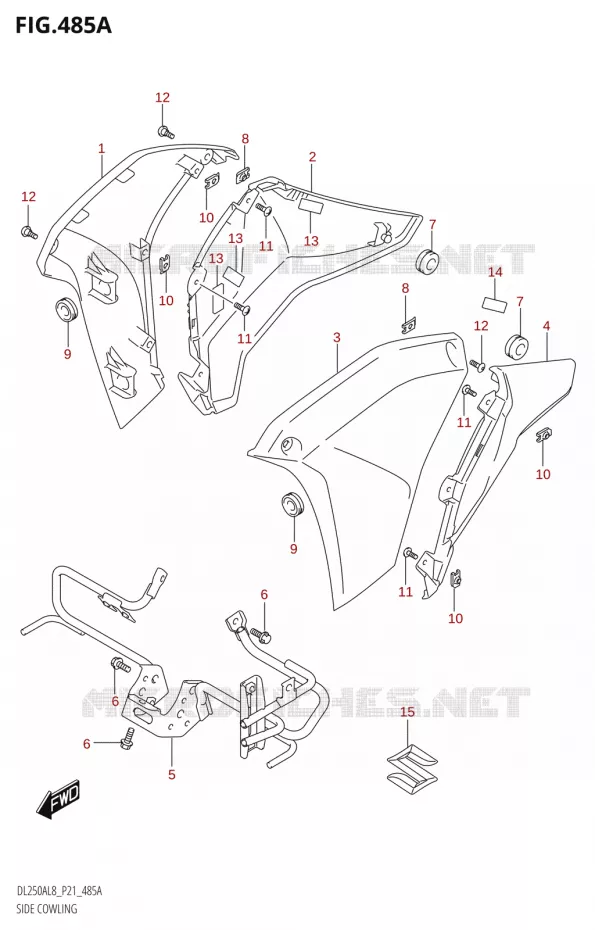 FLANCS DE CARENAGES Suzuki MOTO 250 V-STROM 2018  DL250A L8 (P21)