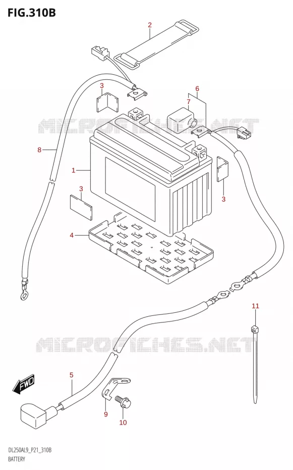 BATTERIE Suzuki MOTO 250 V-STROM 2019  DL250A L9 (P21)