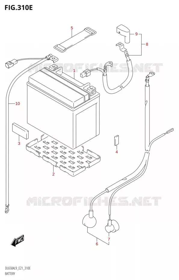 BATTERIE Suzuki MOTO 650 V-STROM 2019  DL650A L9 (E21)