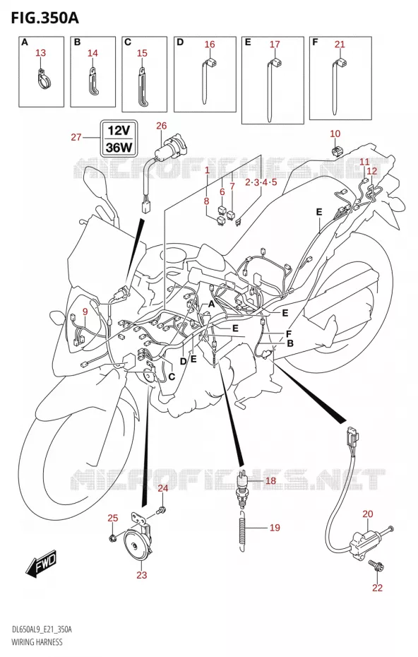 FAISCEAU ELECTRIQUE Suzuki MOTO 650 V-STROM 2019  DL650XA L9 (E21)