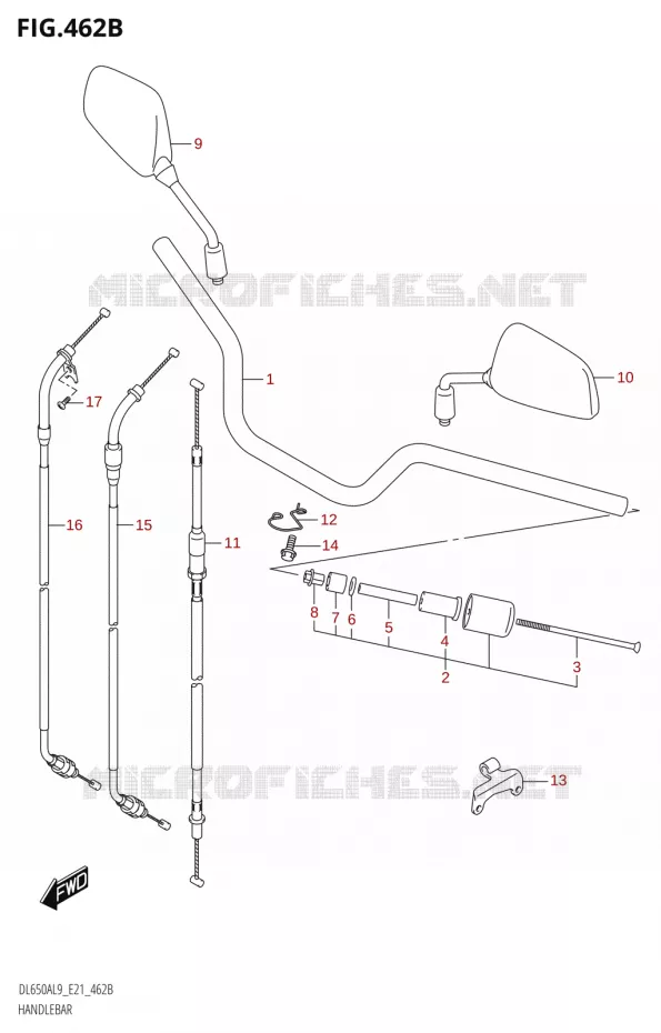 GUIDON (DL650A,DL650AUE) Suzuki MOTO 650 V-STROM 2019  DL650XA L9 (E21)