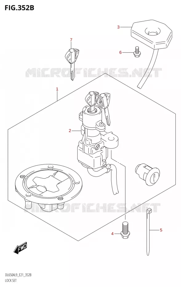 KIT SERRURE Suzuki MOTO 650 V-STROM 2019  DL650XA L9 (E21)