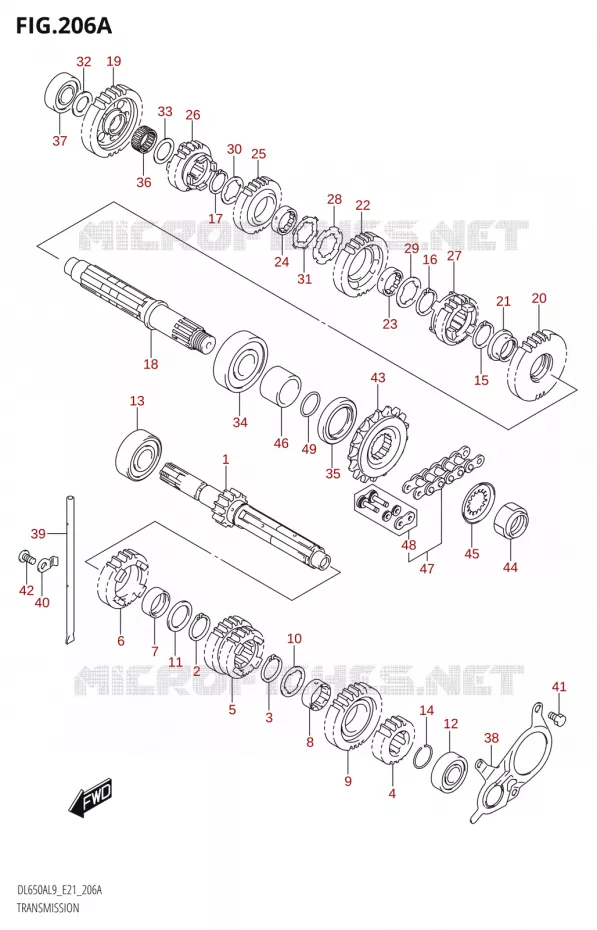 TRANSMISSION Suzuki MOTO 650 V-STROM 2019  DL650A L9 (E21)