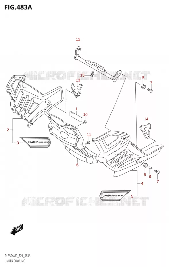 CARENAGES INFERIEUR (FLANCS)DL650XA,DL650XAUE) Suzuki MOTO 650 V-STROM 2020  DL650A M0 (E21)
