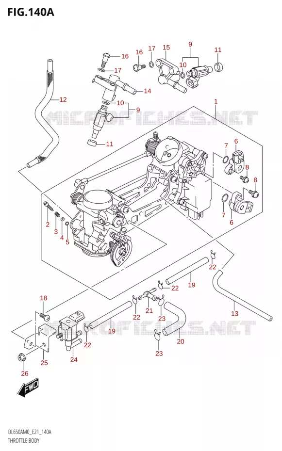 CORPS DE PAPILLON Suzuki MOTO 650 V-STROM 2020  DL650A M0 (E21)