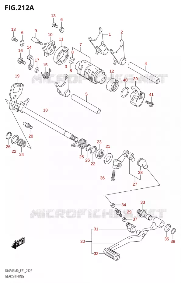 ENSEMBLE SELECTEUR DE VITESSES Suzuki MOTO 650 V-STROM 2020  DL650XA M0 (E21)