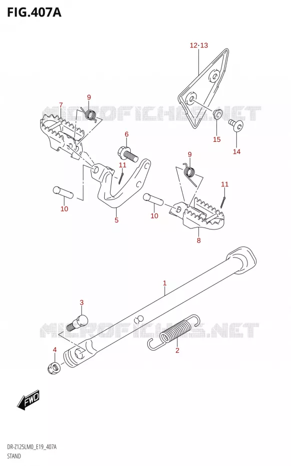 BEQUILLE Suzuki MOTO 125 DR-Z 2020  DR-Z125L M0 (E19)