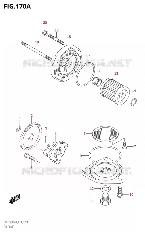 POMPE A HUILE Suzuki MOTO 125 DR-Z 2020  DR-Z125L M0 (E19)