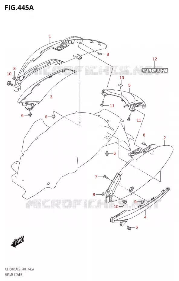 CARENAGES ARRIERE Suzuki MOTO 150 INTRUDER 2019  GL150RLA L9 (P01)