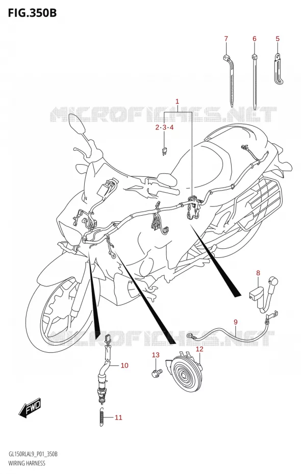 FAISCEAU ELECTRIQUE Suzuki MOTO 150 INTRUDER 2019  GL150RLA L9 (P01)